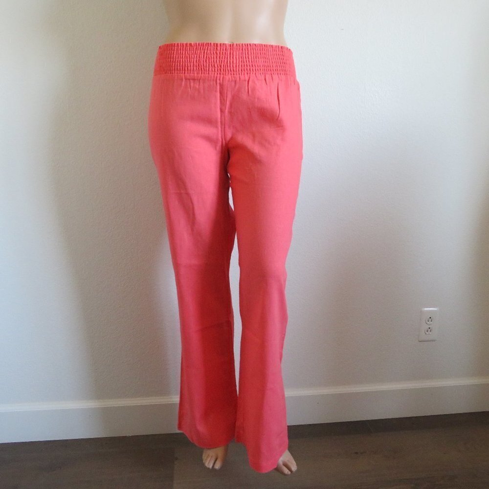 MAURICES Jeans Women's LINEN Pull On Flare Pants Size L Fits Plus Size 14 NWT - Picture 3 of 3